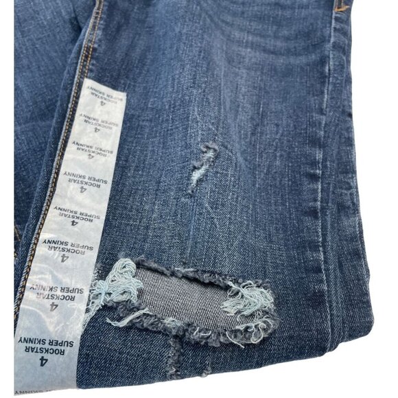 Old Navy Rockstar Super Skinny Womens Jeans Size 4 Blue Denim Distressed Style - Picture 4 of 4